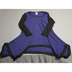 Philosophy Tunic Top Size XL Long Sleeves Stretch Stripes